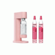 MYSODA Machine à Gazéifier L'eau + 1 Bouteille + 2 Cylindres Supplémentaires p2c-wd002f-lp - rose 6430052002686