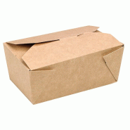 Nvase ECOLOMIQUE - 50 Pcs - Boîte repas carton kraft - 800 ml, 15,5 x 11,7 x 5 cm - marron en carton NVS210BIO800K