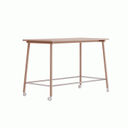 Table haute sur roulettes - 140-x-80-cm Table haute sur roulettes - 140-x-80-cm