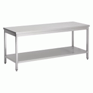 Table inox - Largeur XL (L=1610-2010mm) - Avec étagère basse Madial BUD-DCTCE207