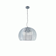 Top light Suspension Toplight Basket moderne d.40 cm 60W en métal chromé avec diffuseur en aluminium - Douille E27x3 - argenté 8057094702152