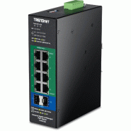 TRENDnet TI-PG103i Switch industriel Rail DIN administrable PoE+ Gigabit L2 à 10 ports, 24-57V
