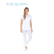 Tunique de travail blanche femme - manches courtes - 3 poches - Doris Remi Confection - Ref: Remi-2598_0