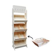 0229 - meuble présentoir - alv -  4 casiers salaison bois clair