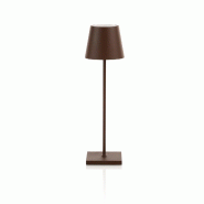 AQA Design Lampe de table rechargeable OSCAR Corten en aluminium L.11 P.11 H.38 - marron aluminium MP04138 AQA Design Lampe de table rechargeable OSCAR Corten en aluminium L.11 P.11 H.38 - marron aluminium MP04138