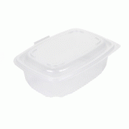 Boîte micro-ondable 800ml - 18,5x13,5x6,5cm - par 50 - Hermétique et résistante aux produits gras et humides
