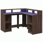 Bureau et lumières LED chêne marron bois d'ingénierie Modèle Atlas Master Design Plus - 8721158402882 Bureau et lumières LED chêne marron bois d'ingénierie Modèle Atlas Master Design Plus - 8721158402882