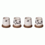 Coffret 4 tasses et sous tasses Palm - Décoré Rond Grès Table Passion 6x6 cm - multicolore Grès 3106232970276 Coffret 4 tasses et sous tasses Palm - Décoré Rond Grès Table Passion 6x6 cm - multicolore Grès 3106232970276
