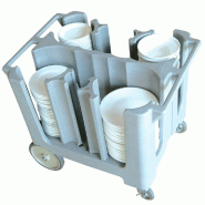 Conteneur pour assiettes avec roues en PVC gris 102x80,3x82cm