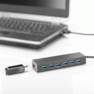 DIGITUS USB 3.0 Office Hub, 7-Port - gris DA-70241-1