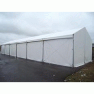 Tente de stockage fermée standard / structure fixe en aluminium / couverture unie en pvc / ancrage au sol avec platine / 15 x 6 x 2.30 m