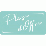 Etiquette cadeau adhésive Plaisir d'Offrir vert d'eau/blanc 45x23mm - par 500