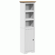 Helloshop26 - Armoire de salle de bain design rustique 44 x 30 x 160 cm grand espace de rangement en bois blanc 02_0057681 - 3000240169465