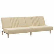 Helloshop26 - Canapé-lit crème tissu 02_0019254 - polyester 3000968988003