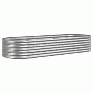 Helloshop26 - Jardinière bac lit surélevé plantes fleurs terrasse jardin de jardin acier enduit de poudre argenté Argent 02_0039715 - 3000218549466 Helloshop26 - Jardinière bac lit surélevé plantes fleurs terrasse jardin de jardin acier enduit de poudre argenté Argent 02_0039715 - 3000218549466