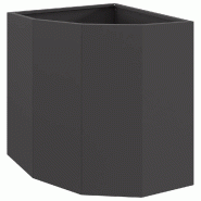 Helloshop26 - Jardinière d'angle moderne optimisée jardin 45 x 45 x 50 cm en acier noir 02_0052908 - noir acier 3000237645309