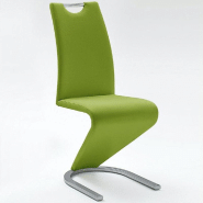 LOT DE 2 CHAISES ALBI TISSU CITRON VERT AVEC PIÈTEMENT TUBE CHROME