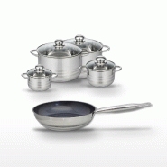 Lot Poêle 28cm et 4 Faitouts Elo Profi Therm Platinum - gris inox 3176239989342