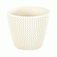 Prosperplast - Pot rond 5 L Splofy en plastique, coloris Crème, Ø21,8x18,4 cm - beige plastique ZA1301