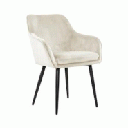 SalesFever Chaise de salle à manger | avec couture arrière | Velours | L 61 x P 60 x H 85 cm | crème - beige multi-matériau 396094 SalesFever Chaise de salle à manger | avec couture arrière | Velours | L 61 x P 60 x H 85 cm | crème - beige multi-matériau 396094