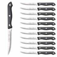 San Ignacio - Lot de 12 couteaux à steak 11,25cm en acier inoxydable en couleur noire - Expert Toledo - noir inox PK10351