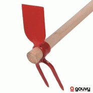 Serfouette Panne et Fourche - Manche 120 cm - Gouvy - Nettoyer et Décrouter Potager ou Massifs