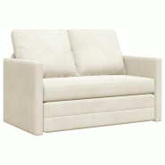 VidaXL Canapé-Lit 122cm Crème Velours Modèle Belvanelle - 42007952_0