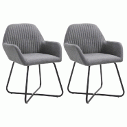 VidaXL Chaises à manger lot de 2 gris foncé tissu Modèle Orion Frame Pro - 249808