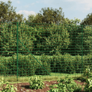 Vidaxl clôture en treillis métallique et piquet d'ancrage vert 1,8x10m 154133