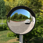 Vidaxl miroir de traffic convexe d'extérieur noir ø45 cm polycarbonate 153079