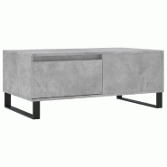 VidaXL Table basse Gris béton 90x50x36,5 cm Bois d'ingénierie Modèle Nova Urbain - 830816