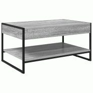 VidaXL Table basse Gris Sonoma 80 x 50 x 40 cm Bois d'ingénierie Modèle Helios Pro - 886441
