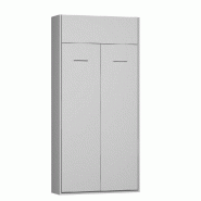 ARMOIRE LIT ESCAMOTABLE DYNAMO BLANC MAT OUVERTURE ASSISTÉE COUCHAGE 90*200 CM