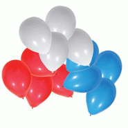 Ballons bleu blanc rouge - par 100 - pour évènements nationaux et Coupe du monde