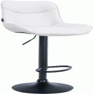 CLP Tabouret de bar Vonore similicuir Blanc /Noir - blanc polyester 323575