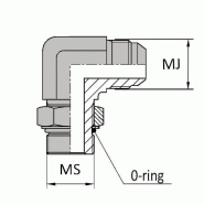 Coudes - 90° orientable mâle JIC x mâle SAE - CMJ7/16 / MSAE7/16 90° JO avec joint o'ring