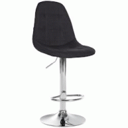 Décoshop26 - Tabouret de bar x1 avec repose-pieds hauteur réglable pivotant assise en tissu noir cadre métallique chromé 10_0004847 - noir 3000252 Décoshop26 - Tabouret de bar x1 avec repose-pieds hauteur réglable pivotant assise en tissu noir cadre métallique chromé 10_0004847 - noir 3000252