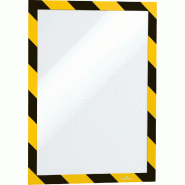 Durable Lot de 2 cadres d'affichage DURAFRAME Security, pour format A4, jaune/noir - 4944130