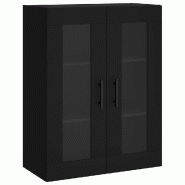 Helloshop26 - Armoire murale élégante rangement pratique 69,5 x 34 x 90 cm en bois noir 02_0048642 - noir verre 3000235390584