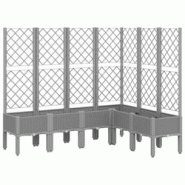 Helloshop26 - Jardinière bac lit surélevé plantes fleurs terrasse jardin avec treillis clair 160 x 120 x 142 cm PP gris 02_0038347 - 3000214181639 Helloshop26 - Jardinière bac lit surélevé plantes fleurs terrasse jardin avec treillis clair 160 x 120 x 142 cm PP gris 02_0038347 - 3000214181639