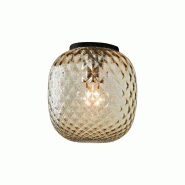 ROSSINI ILLUMINAZIONE Plafonnier Oban Noir Avec Ballon En Verre Soufflé À La Bouche Effet Bronze - Plafonnier E27 75W - Groupe Rossini - bronze OBA2