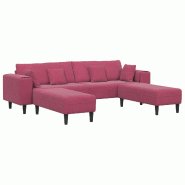 VidaXL Canapé avec coussin 3 pcs Bordeaux Velours Modèle Vega ProDesk Design - Matériau naturel 3335176
