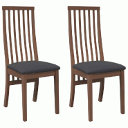 VidaXL Chaises à manger coussins 2 pcs marron bois massif caoutchouc Modèle Whisper Élite - 4102454