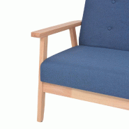 VidaXL Ensemble de canapés 3 pcs Tissu Bleu Modèle Nevada - 8719883814131