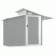 Abri de jardin Gris 270x130x208,5 cm Acier galvanisé Modèle AbriÉlégant 41 - 8720286513132