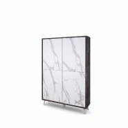 AQA Design Buffet haut VENBRUK en mélamine pierre/marbre calacatta L.108 P.41 H.161 MP07031 - multicolore Bois manufacturé MP07031