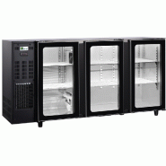 Arrière-bar réfrigéré noir 3 portes vitrées température +2/+8 °c - ... - PFGB177PV