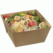 Barquette carrée haute Quartz carton naturel 1500ml - par 200