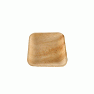 Betik Ecoline – 100 unités – Assiette carrée feuille de palmier – 10 x 10 cm - beige Matériau naturel 1010764