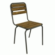 Cbr-118 chaise type ecolier en bois teinte en metal couleur naturel